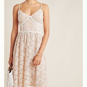 Anthropologie lace midi dress